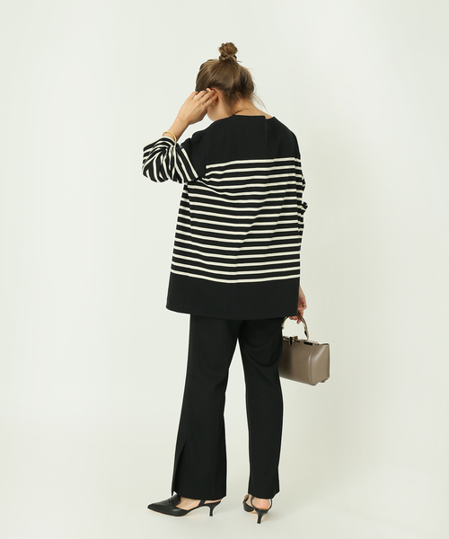 LEMINOR（ルミノール）の「《追加》《別注》【Leminor/ルミノア】FOR L'ESSAGE ナバルボーダー：カットソー（Tシャツ/カットソー・レディース・ホワイト/ブラック・3）」の5枚目の写真