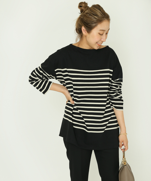 LEMINOR（ルミノール）の「《追加》《別注》【Leminor/ルミノア】FOR L'ESSAGE ナバルボーダー：カットソー（Tシャツ/カットソー・レディース・ホワイト/ブラック・3）」の6枚目の写真