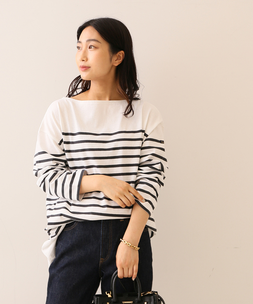 LEMINOR（ルミノール）の「《追加》《別注》【Leminor/ルミノア】FOR L'ESSAGE ナバルボーダー：カットソー（Tシャツ/カットソー・レディース・ホワイト/ブラック・3）」の12枚目の写真