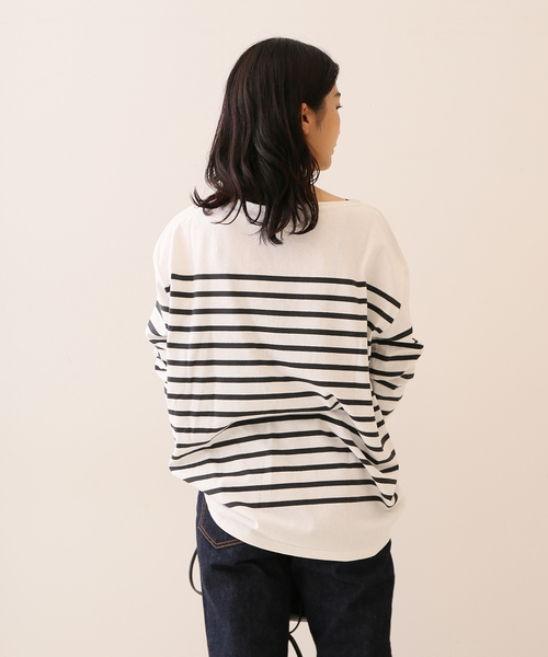 LEMINOR（ルミノール）の「《追加》《別注》【Leminor/ルミノア】FOR L'ESSAGE ナバルボーダー：カットソー（Tシャツ/カットソー・レディース・ホワイト/ブラック・3）」の14枚目の写真