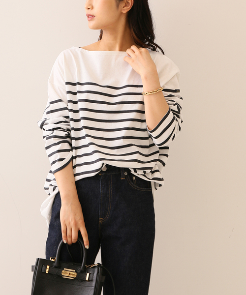 LEMINOR（ルミノール）の「《追加》《別注》【Leminor/ルミノア】FOR L'ESSAGE ナバルボーダー：カットソー（Tシャツ/カットソー・レディース・ホワイト/ブラック・3）」の15枚目の写真