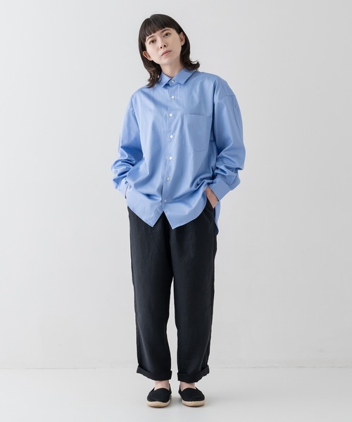 BRICK＆SONS シャツ リラックスバックプリーツシャツ「スカイ