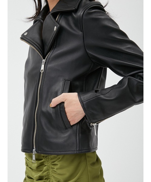 FRAY I.D(フレイアイディー)の「ラムレザーライダースジャケット(ライダースジャケット・レディース・キャメル/ブラック・1/0)」の12枚目の写真