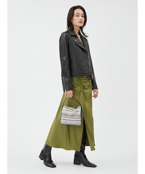 FRAY I.D(フレイアイディー)の「ラムレザーライダースジャケット(ライダースジャケット・レディース・キャメル/ブラック・1/0)」の19枚目の写真