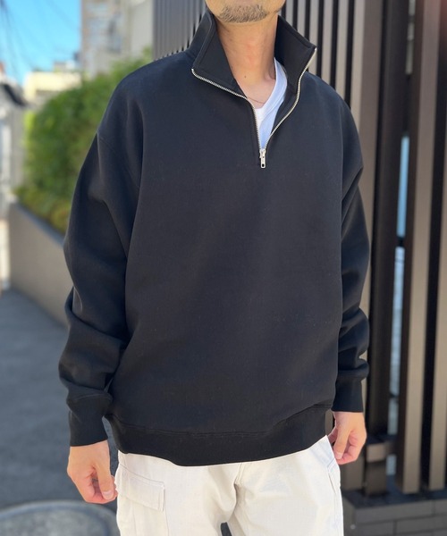 United Athle(ユナイテッドアスレ)の「【UNITED ATHLE】ユナイテッドアスレ 10.0オンス T/C ルーズフィット ハーフジップ スウェット(裏起毛) 5788(スウェット・メンズ・アッシュグレー/ブラック・L/XL)」の4枚目の写真