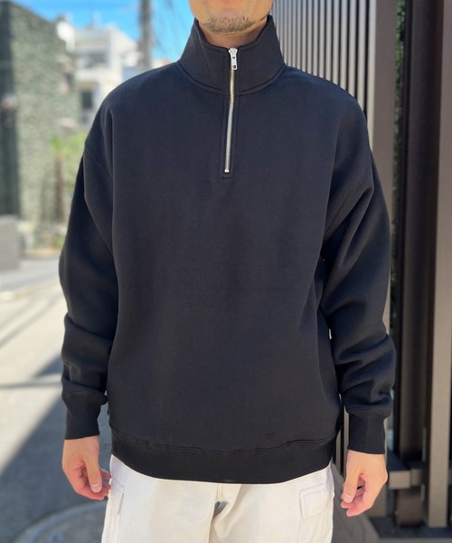United Athle(ユナイテッドアスレ)の「【UNITED ATHLE】ユナイテッドアスレ 10.0オンス T/C ルーズフィット ハーフジップ スウェット(裏起毛) 5788(スウェット・メンズ・アッシュグレー/ブラック・L/XL)」の5枚目の写真