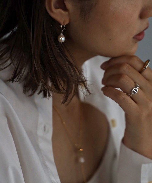 フープパールピアス