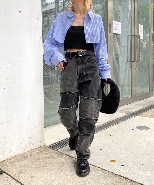 WHO'S WHO gallery（フーズフーギャラリー）の「マイクロFPシャツ（シャツ/ブラウス・レディース・ベージュ/サックスブルー/ホワイト×ブラック/サックスブルー系・FREE）」の12枚目の写真