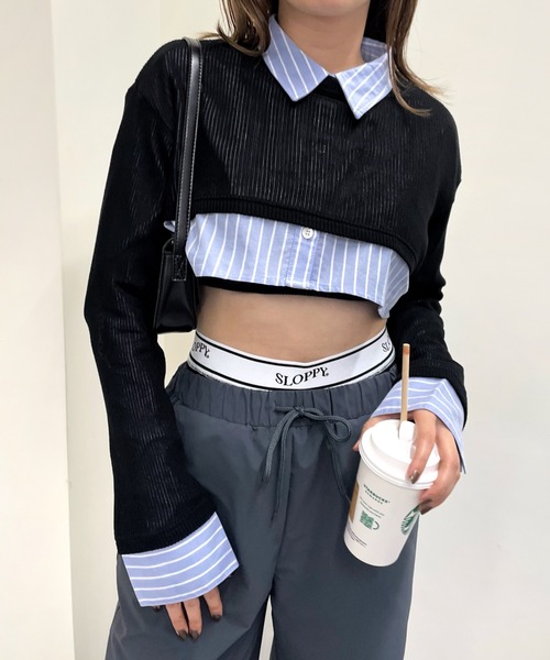 WHO'S WHO gallery（フーズフーギャラリー）の「マイクロFPシャツ（シャツ/ブラウス・レディース・ベージュ/サックスブルー/ホワイト×ブラック/サックスブルー系・FREE）」の15枚目の写真