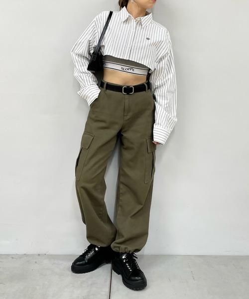 WHO'S WHO gallery（フーズフーギャラリー）の「マイクロFPシャツ（シャツ/ブラウス・レディース・ベージュ/サックスブルー/ホワイト×ブラック/サックスブルー系・FREE）」の19枚目の写真