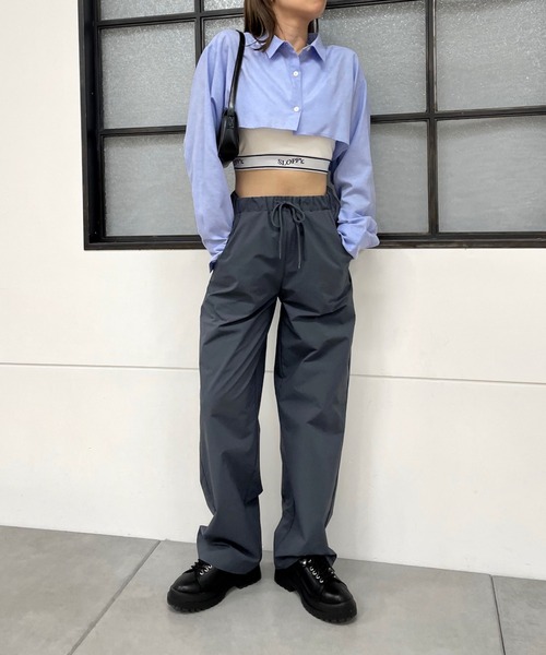 WHO'S WHO gallery（フーズフーギャラリー）の「マイクロFPシャツ（シャツ/ブラウス・レディース・ベージュ/サックスブルー/ホワイト×ブラック/サックスブルー系・FREE）」の16枚目の写真