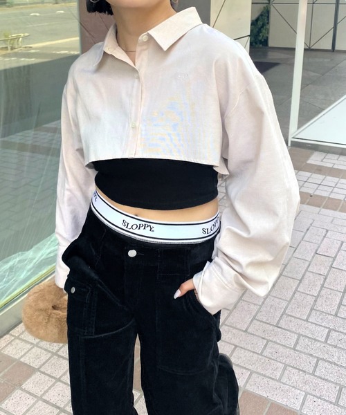 WHO'S WHO gallery（フーズフーギャラリー）の「マイクロFPシャツ（シャツ/ブラウス・レディース・ベージュ/サックスブルー/ホワイト×ブラック/サックスブルー系・FREE）」の11枚目の写真