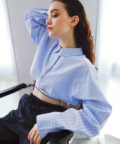 WHO'S WHO gallery（フーズフーギャラリー）の「マイクロFPシャツ（シャツ/ブラウス・レディース・ベージュ/サックスブルー/ホワイト×ブラック/サックスブルー系・FREE）」の20枚目の写真