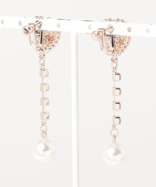 Mel cinna（メルシーナ）の「Mel cinna/line stone earring（イヤリング・レディース・ピンク・FREE）」の11枚目の写真