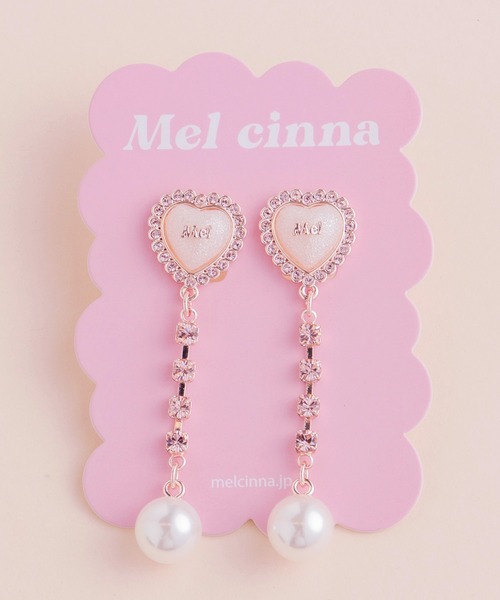 Mel cinna（メルシーナ）の「Mel cinna/line stone earring（イヤリング・レディース・ピンク・FREE）」の4枚目の写真