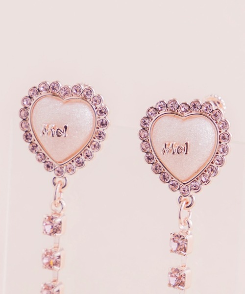 Mel cinna（メルシーナ）の「Mel cinna/line stone earring（イヤリング・レディース・ピンク・FREE）」の13枚目の写真