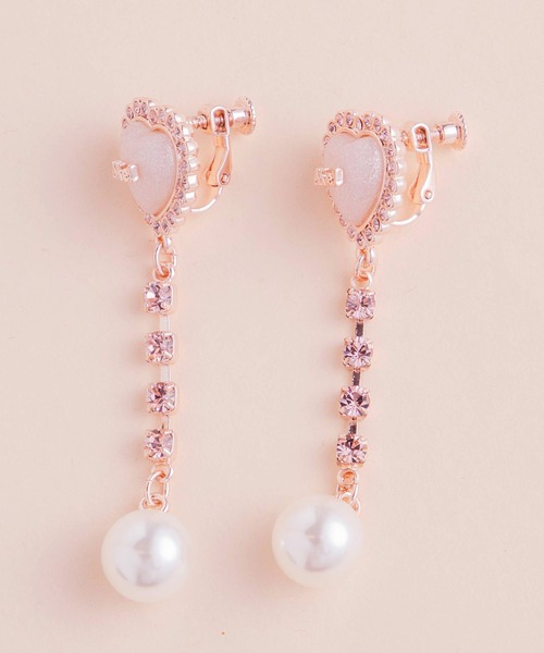 Mel cinna（メルシーナ）の「Mel cinna/line stone earring（イヤリング・レディース・ピンク・FREE）」の12枚目の写真