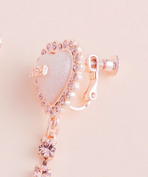 Mel cinna（メルシーナ）の「Mel cinna/line stone earring（イヤリング・レディース・ピンク・FREE）」の7枚目の写真