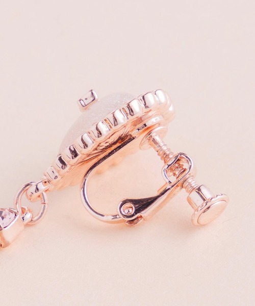 Mel cinna（メルシーナ）の「Mel cinna/line stone earring（イヤリング・レディース・ピンク・FREE）」の3枚目の写真