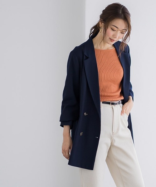 Pierrot（ピエロ）の「スリットスリーブテーラードジャケット（テーラードジャケット・レディース・アイボリー/ブラック/ネイビー・S/M/L）」の3枚目の写真