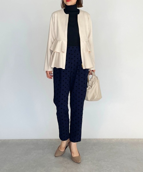 PICCIN（ピッチン）の「フェイクスエードペプラムジャケット（テーラードジャケット・レディース・ブラック/アイボリー/モカ・M）」の15枚目の写真