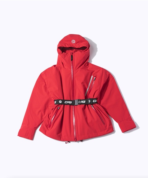 CPG GOLF(シーピージーゴルフ)の「Water repellent belted jacket(撥水ベルテッドジャケット)(ナイロンジャケット・レディース・ホワイト/ブラック/レッド・SMALL/MEDIUM/LARGE)」の6枚目の写真