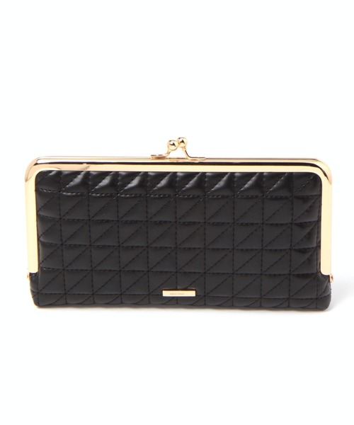 niko and...(ニコアンド)の「オリジナルキルトがま口長財布(財布・レディース・ブラック/ピンク・0)」の2枚目の写真