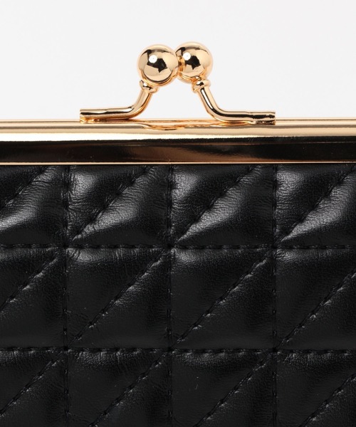 niko and...(ニコアンド)の「オリジナルキルトがま口長財布(財布・レディース・ブラック/ピンク・0)」の3枚目の写真