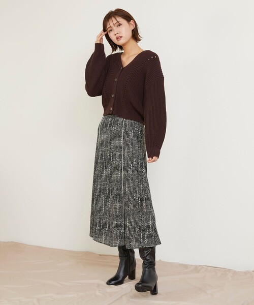 Feroux（フェルゥ）の「【洗える】ツイードプリント スカート（スカート・レディース・ブラック系1/アイボリー系1・2/1）」の11枚目の写真