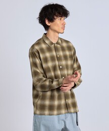 SHIPS any: レギュラーカラー オンブレー チェック シャツ 長袖◇