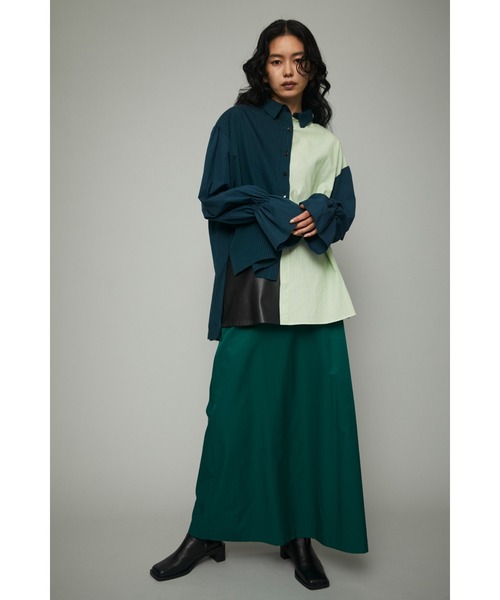 Asymmetry frill shirt
