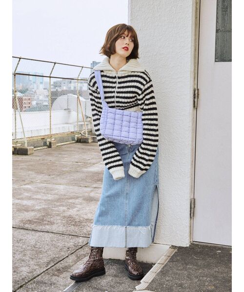 jouetie（ジュエティ）の「キルティングBAG（ハンドバッグ・レディース・ブラック/オフホワイト/パープル・FREE）」の7枚目の写真