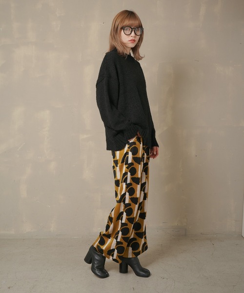 Lull(ルル)の「【Lull / ルル】ブークレゆるニット(ニット/セーター・レディース・グリーン/オレンジ/パープル/アイボリー/ブラック・ONESIZE)」の17枚目の写真