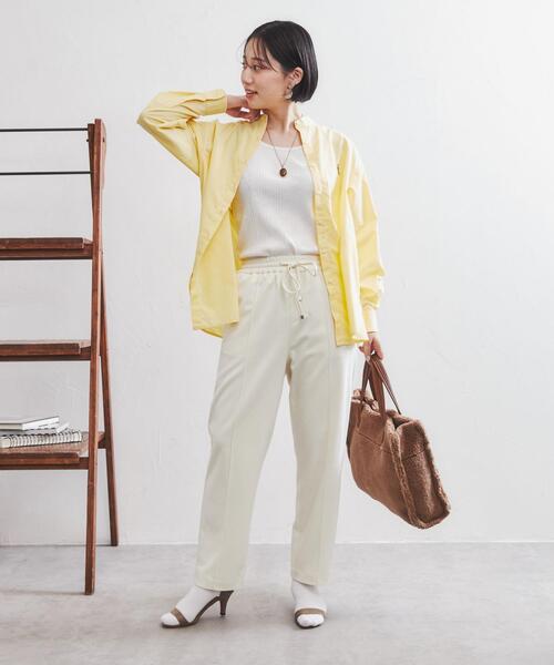 coen(コーエン)の「ワンポイント刺繍ストライプシャツ(シャツ/ブラウス・レディース・ライム/ネイビー/イエロー・M/L)」の8枚目の写真