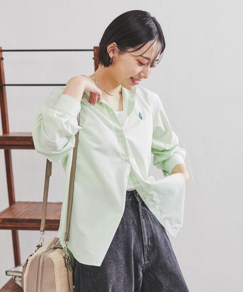 coen(コーエン)の「ワンポイント刺繍ストライプシャツ(シャツ/ブラウス・レディース・ライム/ネイビー/イエロー・M/L)」の12枚目の写真