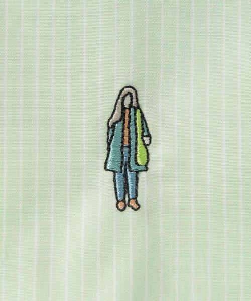 coen(コーエン)の「ワンポイント刺繍ストライプシャツ(シャツ/ブラウス・レディース・ライム/ネイビー/イエロー・M/L)」の4枚目の写真