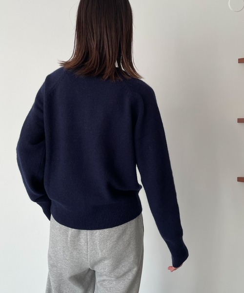 CANAL JEAN(キャナルジーン)の「El mar(エルマール) クルーネックラグランコンパクトニット(ニット/セーター・レディース・グレー/ネイビー/グリーン/レッド・ONE SIZE)」の10枚目の写真