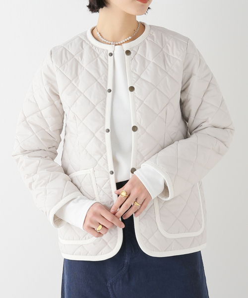 FRAMeWORK(フレームワーク)の「【LAVENHAM/ラベンハム】LAVENSTER CREW NECK ジャケット WOMEN(ブルゾン・レディース・ホワイト/ベージュ/ブラック・6/8)」の1枚目の写真