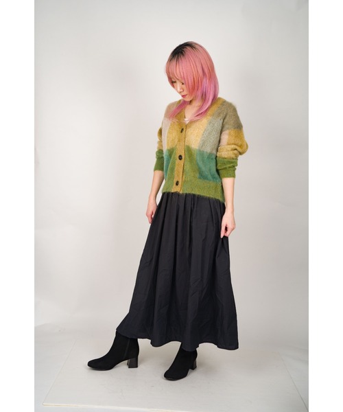 ROBERTO COLLINA（ロベルトコリーナ）の「【Roberto Collina/ロベルトコリーナ】 ブロックチェック　Vネックカーディガン（カーディガン/ボレロ・レディース・レッド系その他/グリーン系その他・M/S）」の6枚目の写真