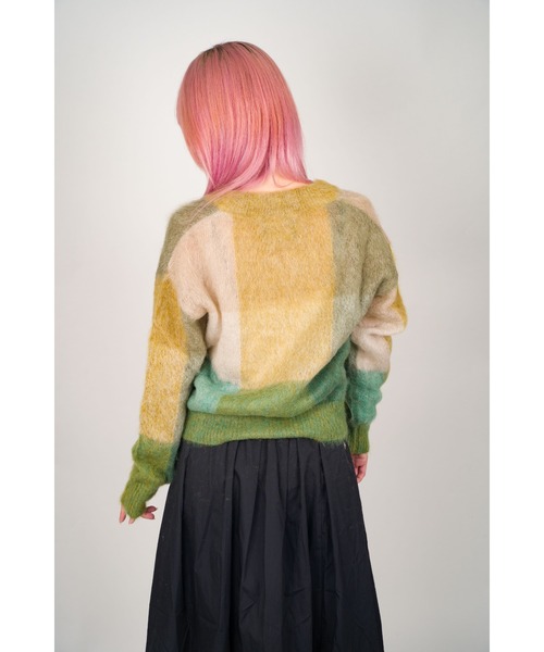 ROBERTO COLLINA（ロベルトコリーナ）の「【Roberto Collina/ロベルトコリーナ】 ブロックチェック　Vネックカーディガン（カーディガン/ボレロ・レディース・レッド系その他/グリーン系その他・M/S）」の9枚目の写真