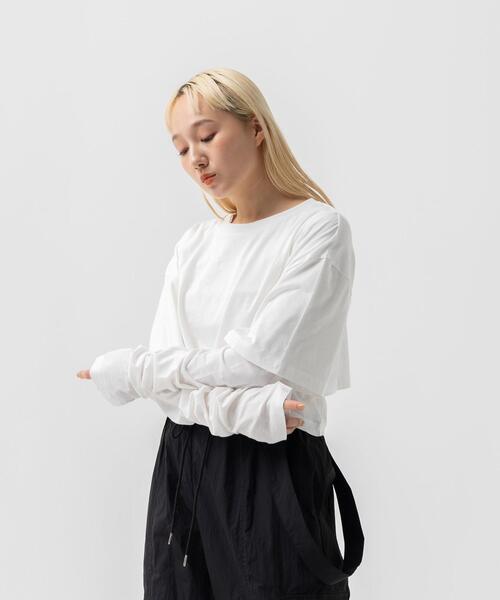 CITEN（シテン）の「＜CITEN＞レイヤード トップス（Tシャツ/カットソー・レディース・オフホワイト/ライム/ダークグレー・FREE）」の20枚目の写真