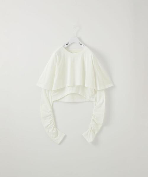 CITEN（シテン）の「＜CITEN＞レイヤード トップス（Tシャツ/カットソー・レディース・オフホワイト/ライム/ダークグレー・FREE）」の7枚目の写真