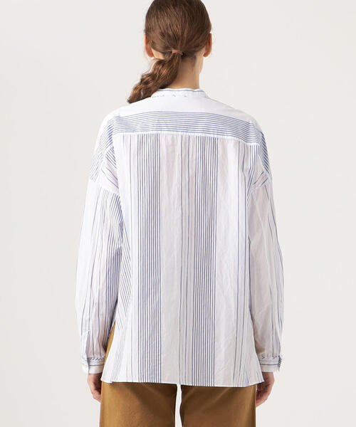 定価3万円【ギャルリーヴィー】コットンブロードボザムシャツ　ブルー 定価3万円【ギャルリーヴィー】コットンブロードボザムシャツ