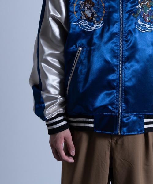 NYLAUS（ナイラス）の「刺繍 スカジャン(風神雷神)（スカジャン・メンズ・ブラック/ブルー・L/LL/M）」の16枚目の写真