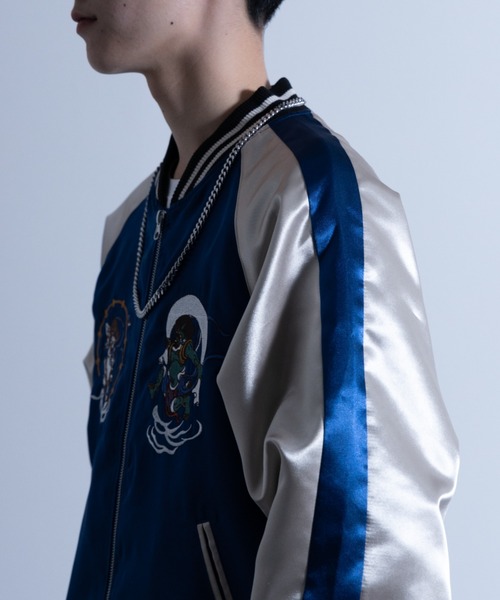 NYLAUS（ナイラス）の「刺繍 スカジャン(風神雷神)（スカジャン・メンズ・ブラック/ブルー・L/LL/M）」の17枚目の写真