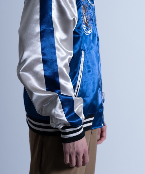 NYLAUS（ナイラス）の「刺繍 スカジャン(風神雷神)（スカジャン・メンズ・ブラック/ブルー・L/LL/M）」の21枚目の写真