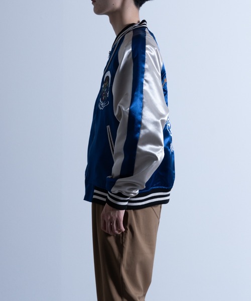 NYLAUS（ナイラス）の「刺繍 スカジャン(風神雷神)（スカジャン・メンズ・ブラック/ブルー・L/LL/M）」の12枚目の写真