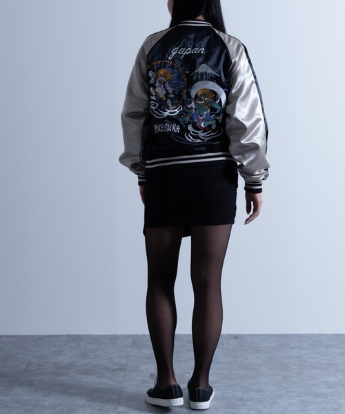 NYLAUS（ナイラス）の「刺繍 スカジャン(風神雷神)（スカジャン・メンズ・ブラック/ブルー・L/LL/M）」の5枚目の写真