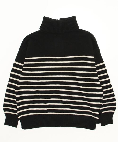 JEANS FACTORY （ジーンズファクトリー）の「[MAISON DE L'ALLURE/メゾンドゥラリュール] パネルボーダー ハーフジッププルオーバーニット（ニット/セーター・レディース・オフホワイト/ブラック/オレンジ・F）」の22枚目の写真