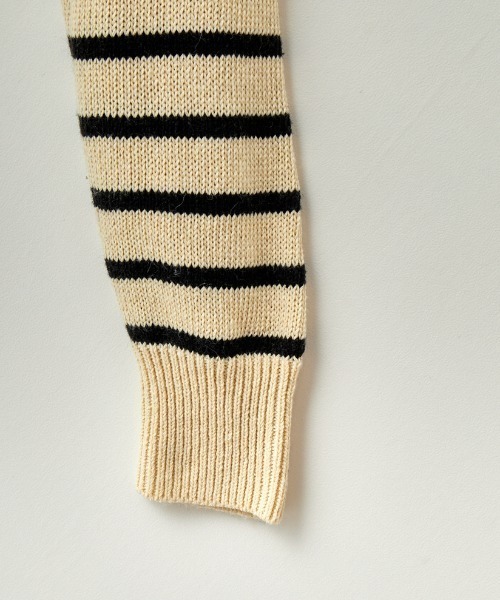 JEANS FACTORY （ジーンズファクトリー）の「[MAISON DE L'ALLURE/メゾンドゥラリュール] パネルボーダー ハーフジッププルオーバーニット（ニット/セーター・レディース・オフホワイト/ブラック/オレンジ・F）」の21枚目の写真